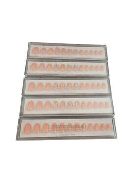 Static Nails Reusable Pop On Manicures Set of 5  Jet Setter Round NIP Pink